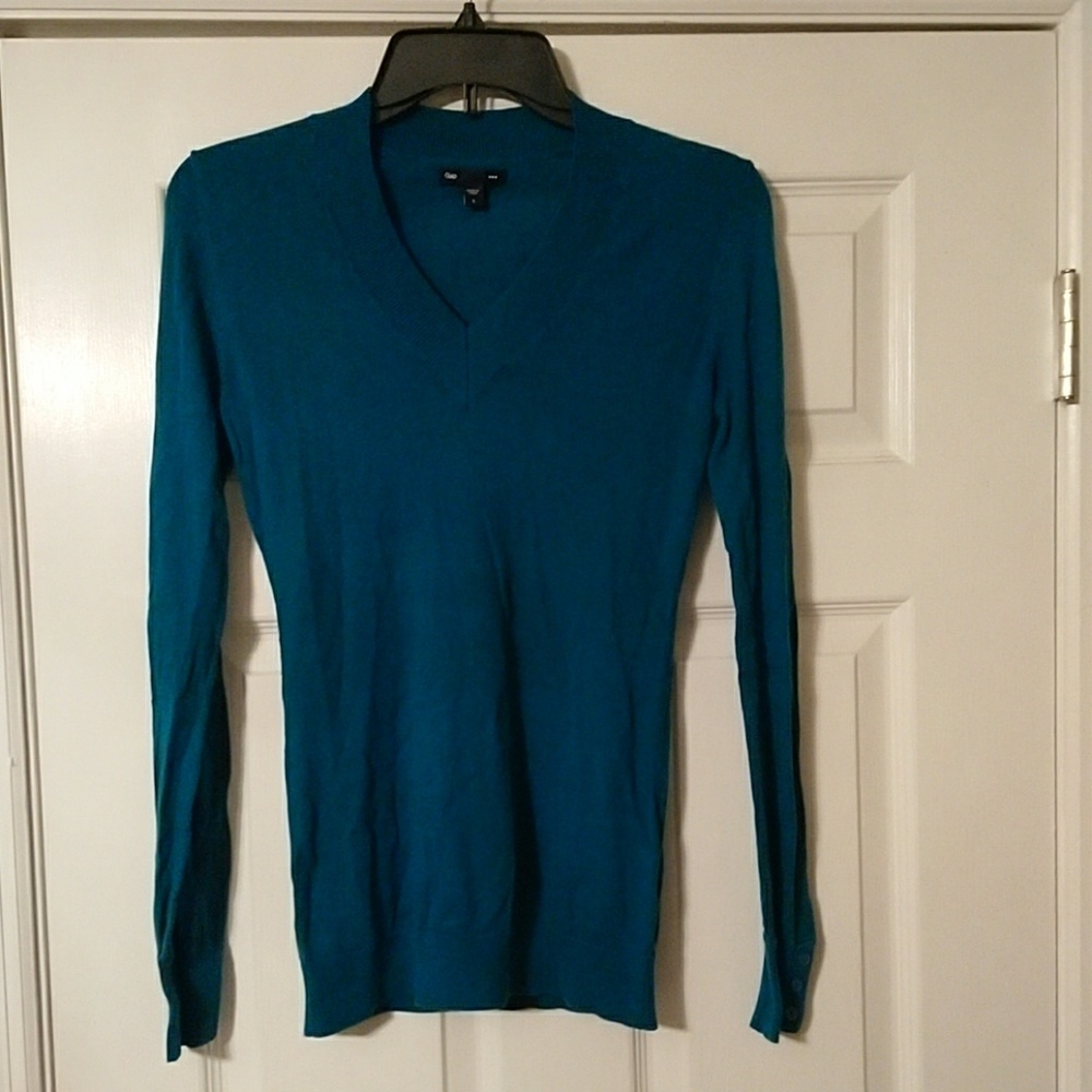 Gap V Neck Sweater in Teal Size Small